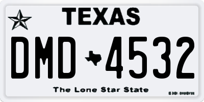 TX license plate DMD4532