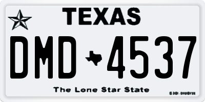 TX license plate DMD4537