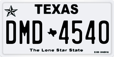 TX license plate DMD4540