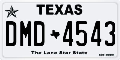 TX license plate DMD4543