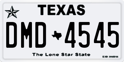 TX license plate DMD4545