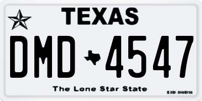 TX license plate DMD4547