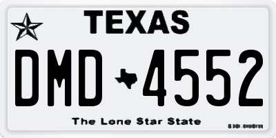 TX license plate DMD4552