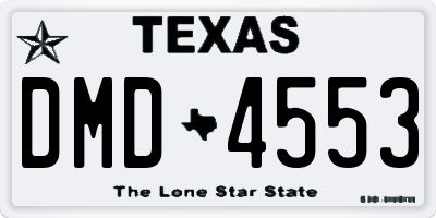 TX license plate DMD4553