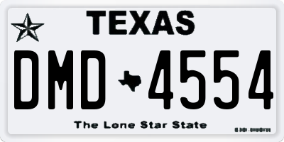 TX license plate DMD4554