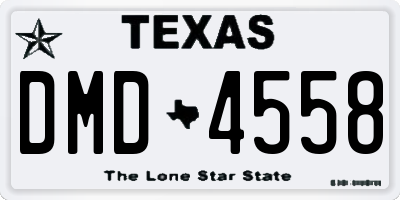 TX license plate DMD4558