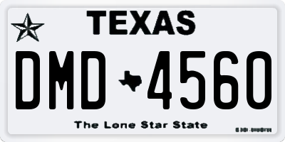 TX license plate DMD4560