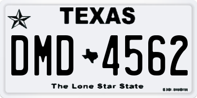 TX license plate DMD4562
