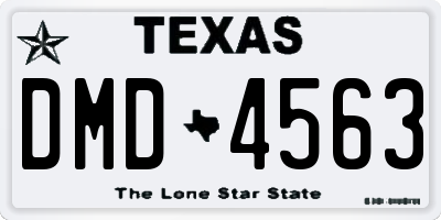 TX license plate DMD4563
