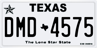 TX license plate DMD4575