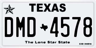 TX license plate DMD4578
