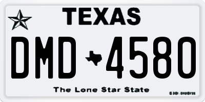 TX license plate DMD4580