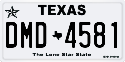 TX license plate DMD4581