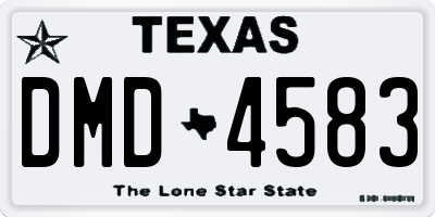 TX license plate DMD4583