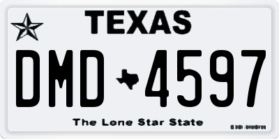 TX license plate DMD4597