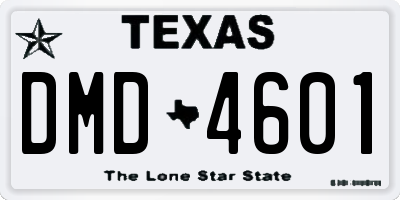 TX license plate DMD4601