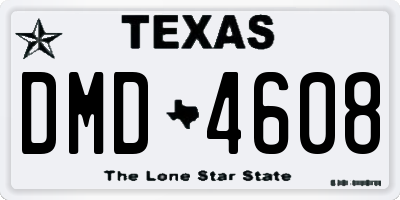 TX license plate DMD4608
