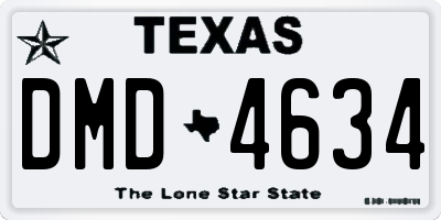 TX license plate DMD4634