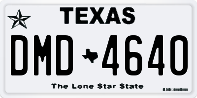 TX license plate DMD4640