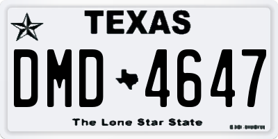TX license plate DMD4647