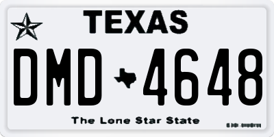 TX license plate DMD4648