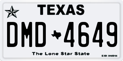 TX license plate DMD4649