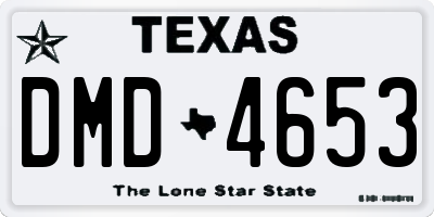 TX license plate DMD4653