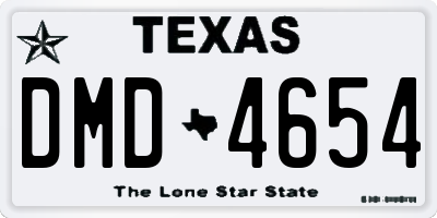 TX license plate DMD4654