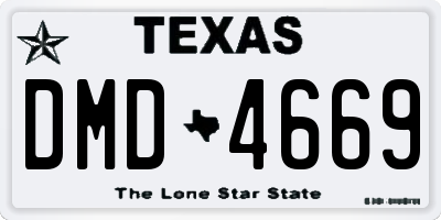 TX license plate DMD4669