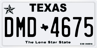TX license plate DMD4675