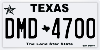 TX license plate DMD4700