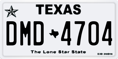TX license plate DMD4704