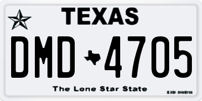 TX license plate DMD4705