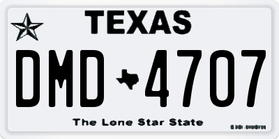 TX license plate DMD4707