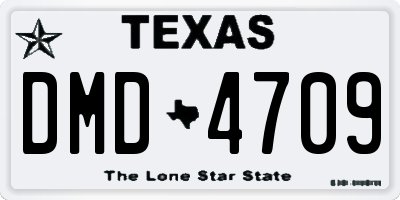 TX license plate DMD4709