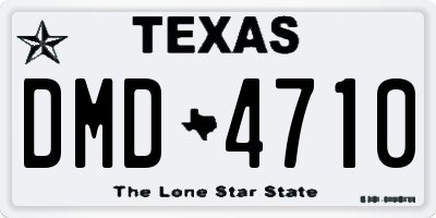 TX license plate DMD4710