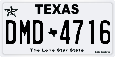 TX license plate DMD4716