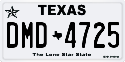 TX license plate DMD4725