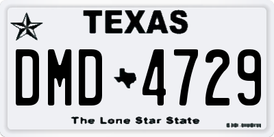 TX license plate DMD4729