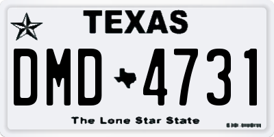 TX license plate DMD4731