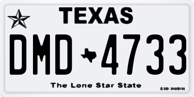 TX license plate DMD4733
