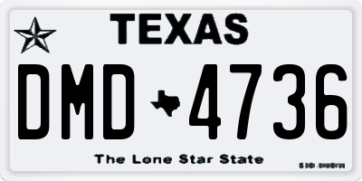 TX license plate DMD4736