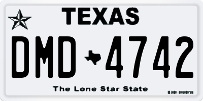 TX license plate DMD4742