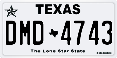 TX license plate DMD4743