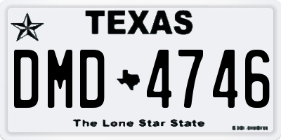 TX license plate DMD4746
