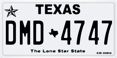 TX license plate DMD4747