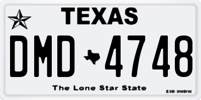 TX license plate DMD4748