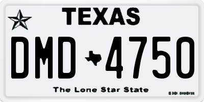 TX license plate DMD4750