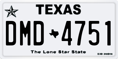 TX license plate DMD4751
