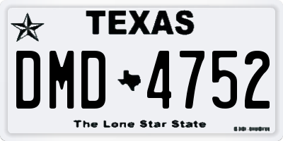 TX license plate DMD4752